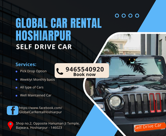Global Car rental Hoshiarpur – 9465540920